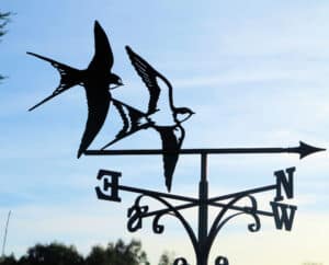 Pair Of Flying Swallows Bird Weathervane 3