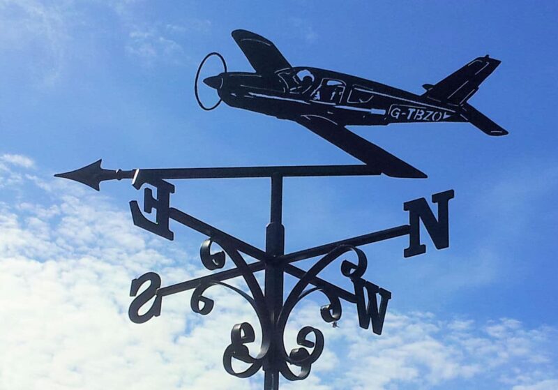 Cessna Aeroplane themed black Weathervane handmade from 100% stainless steel in kent