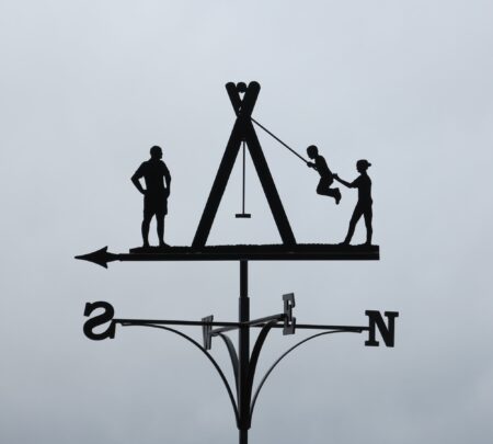 Family, Children And Swings Weathervane