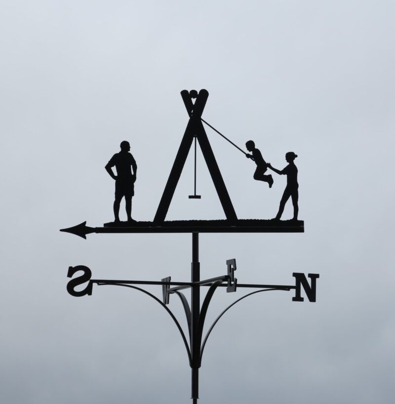 Family, Children And Swings Weathervane