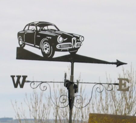 Alfa-Romeo-Car-Weathervane made from stainless steel by blacksmiths near London in Kent