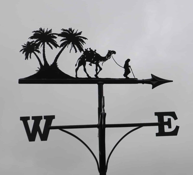 Camel And Palm Trees Weathervane