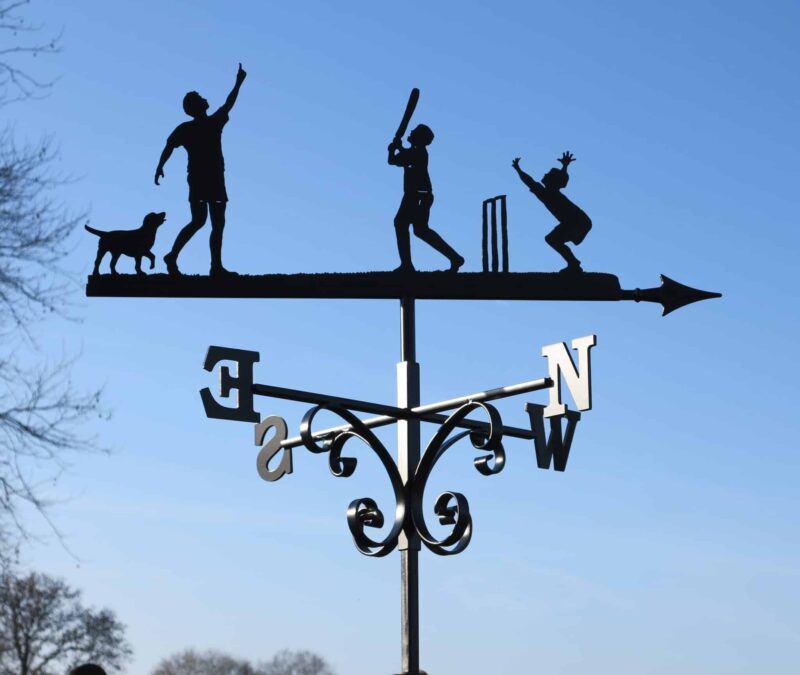 Cricket Family Boys And Dog Weathervane