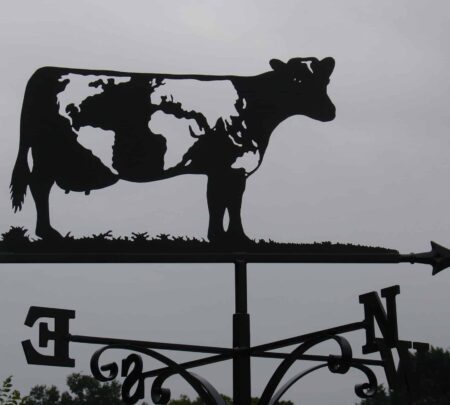 Diary Cow With Map Of The World Weathervane