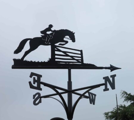 Horse Jumping Gate With Girl Weathervane