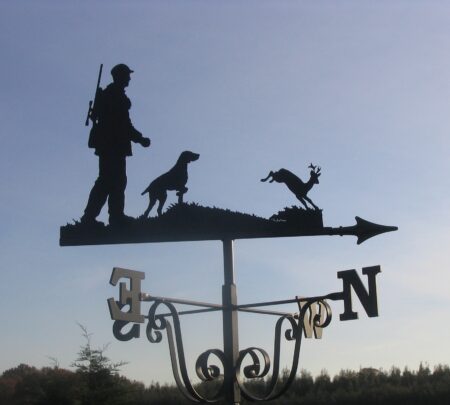 Hunter, Weimaraner And Roe Deer Weathervane