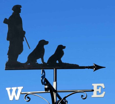 Man, Gun Lab and Spaniel Weathervane