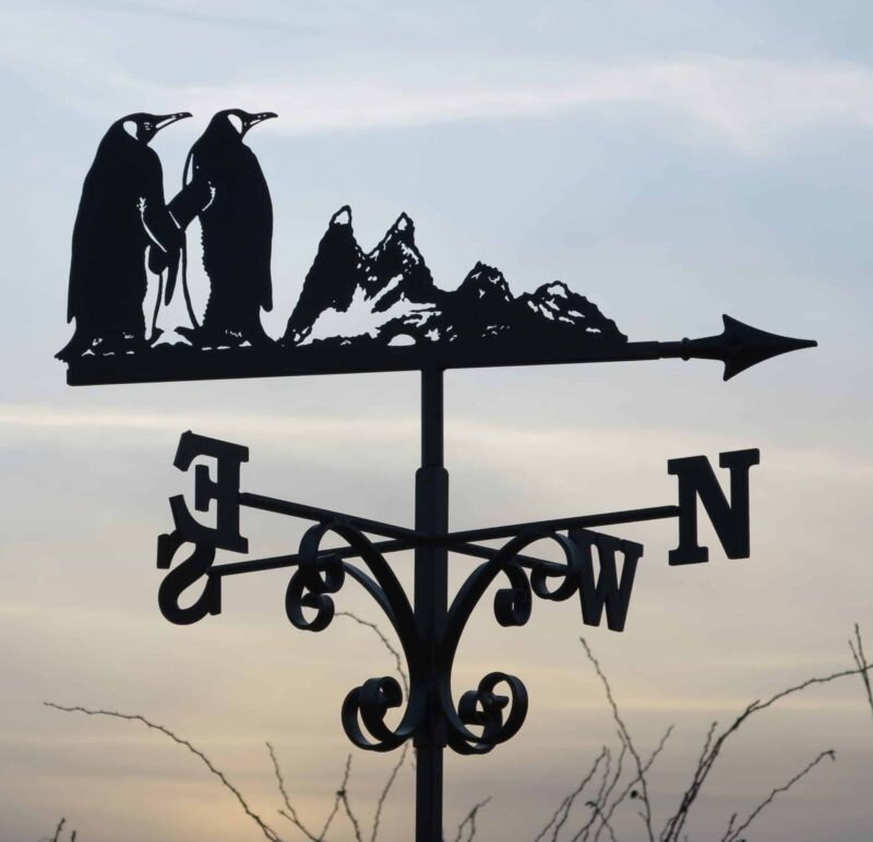 Penguins And Mountains Weathervane