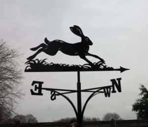 Running Hare Ears Up Weathervane 3