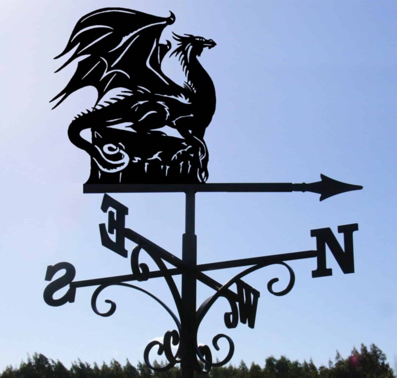 Dragon Sitting On Rock Weathervane