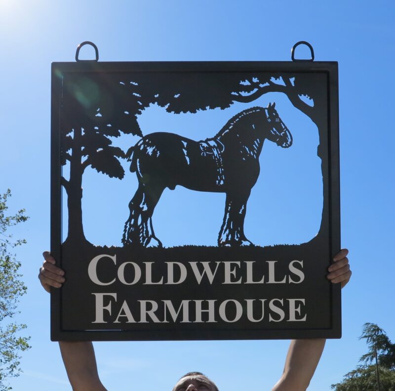 French Shire Horse Framed Picture Sign