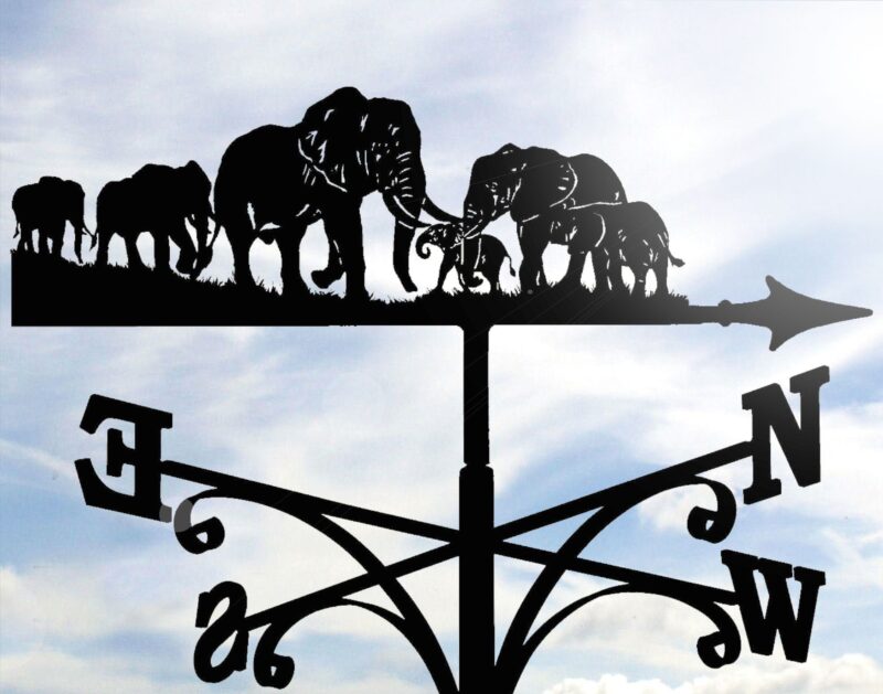 Herd of elephants weathervane