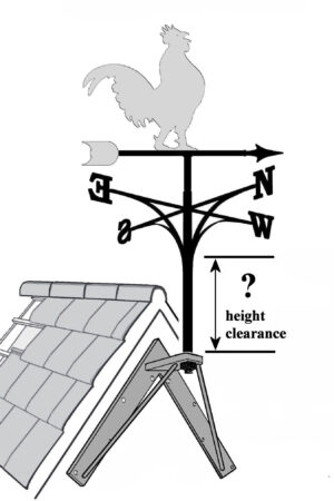 Bespoke Apex Bracket for weathervane Height Clearance