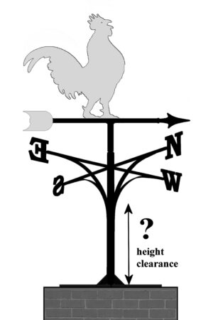 Horizontal Plate Bracket for weathervane Height Clearance Bespoke